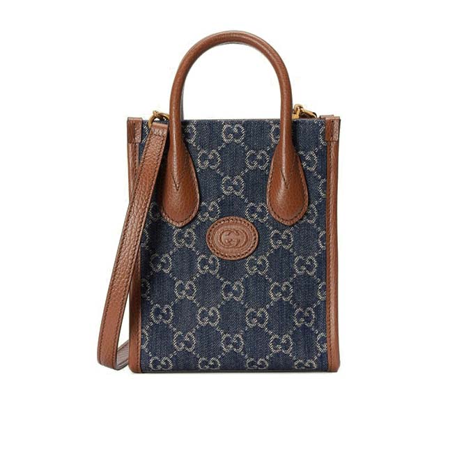 GUCCI MINI TOTE BAG WITH INTERLOCKING&G  671623  (20*16*7cm）